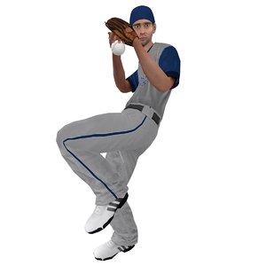 rigged baseball player 2 3d model
