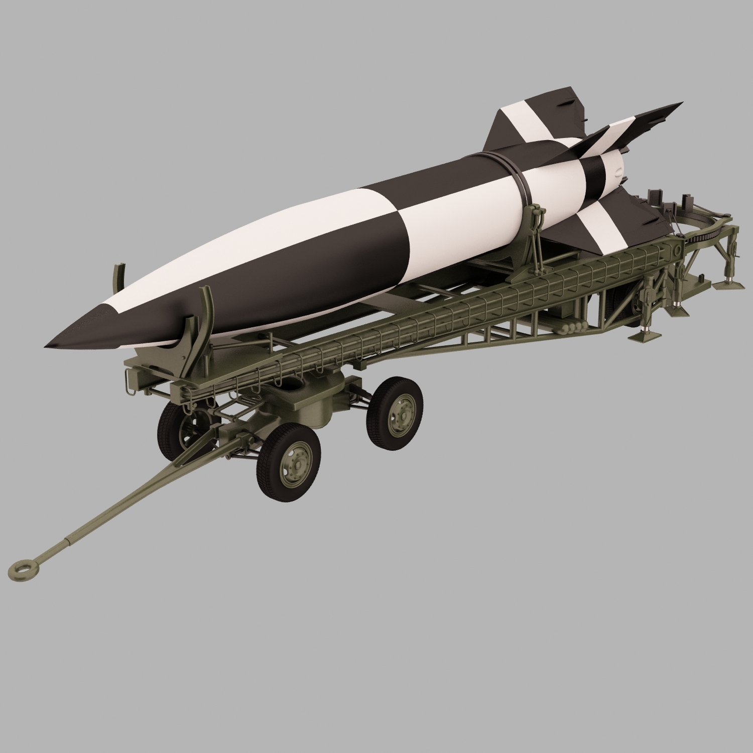 ballistic missile v-2 with launcher