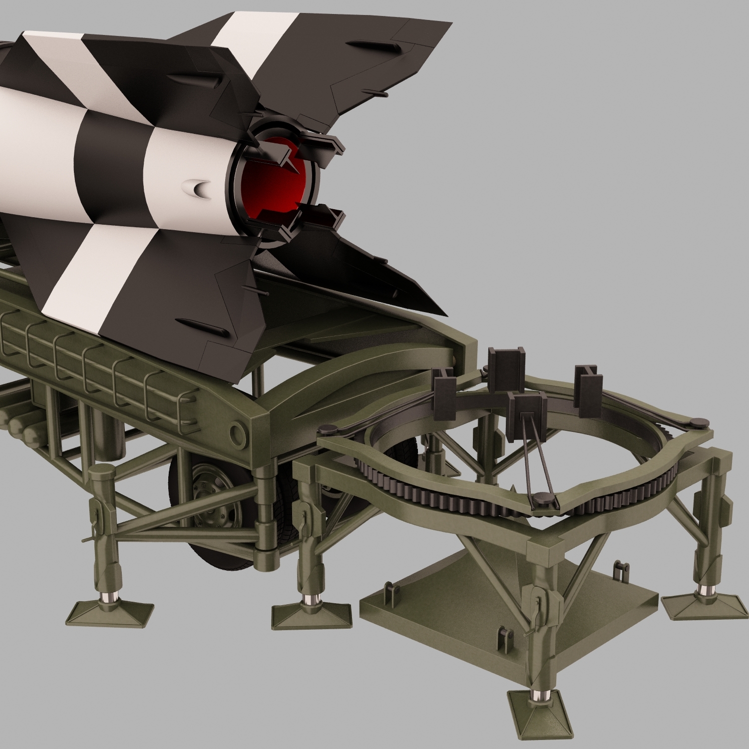 ballistic missile v-2 with launcher