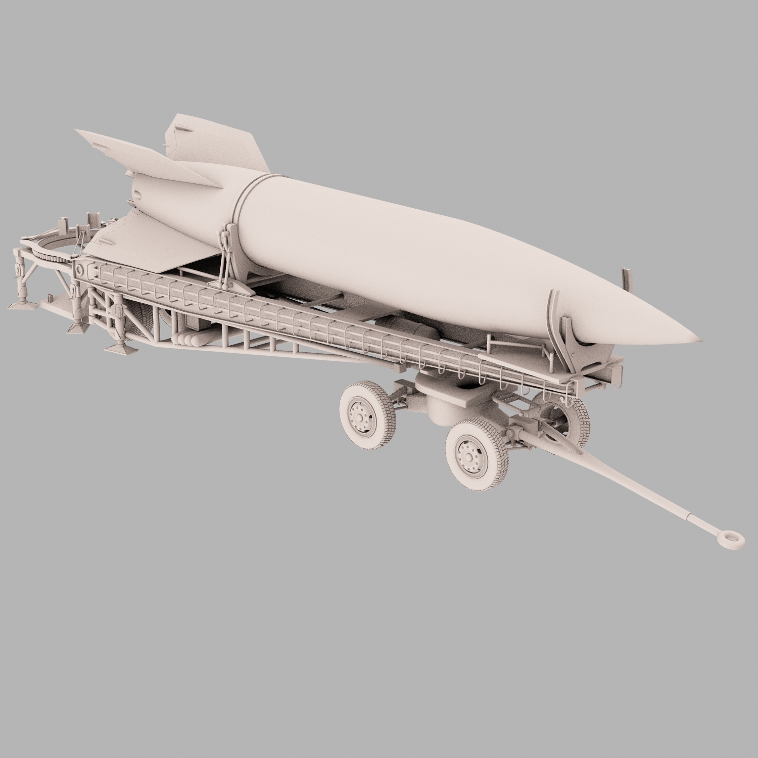 ballistic missile v-2 with launcher