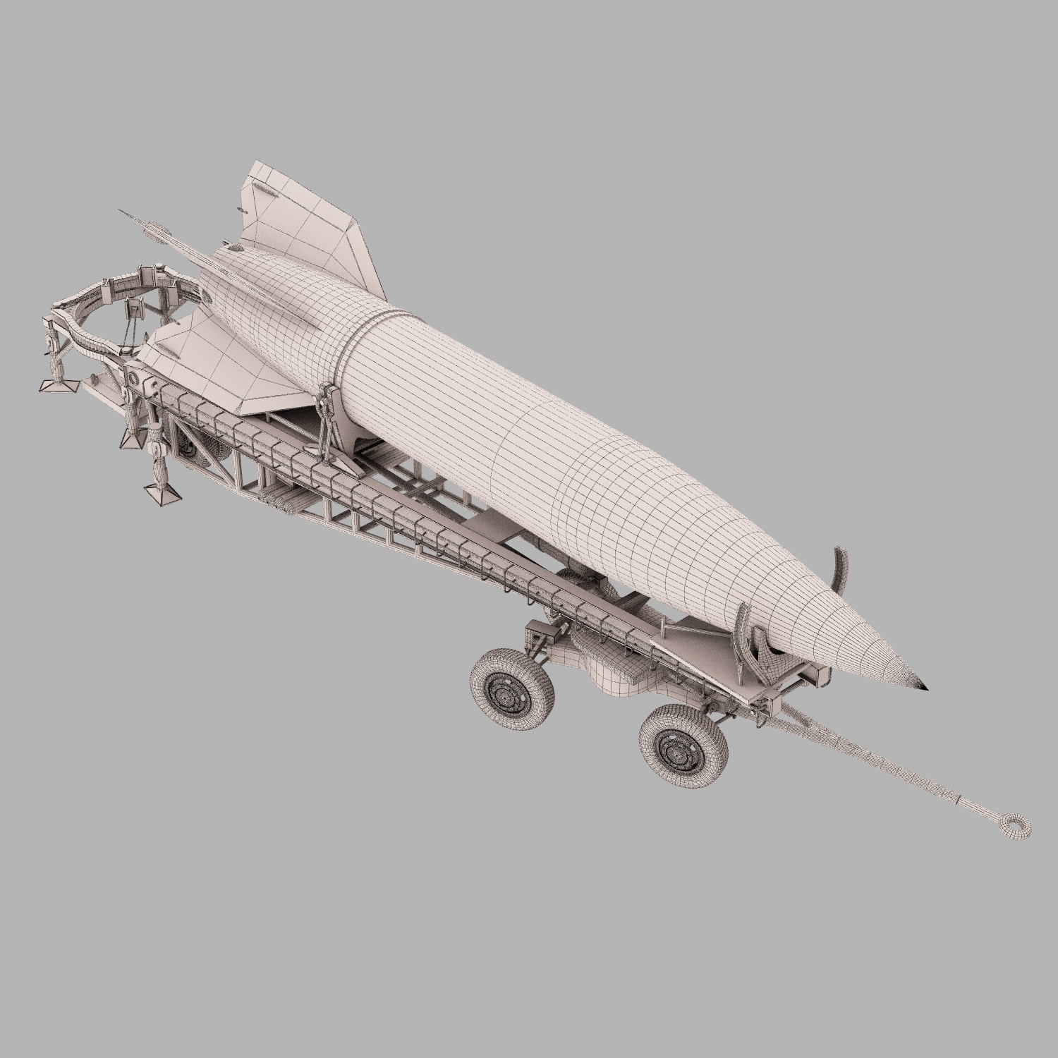 ballistic missile v-2 with launcher