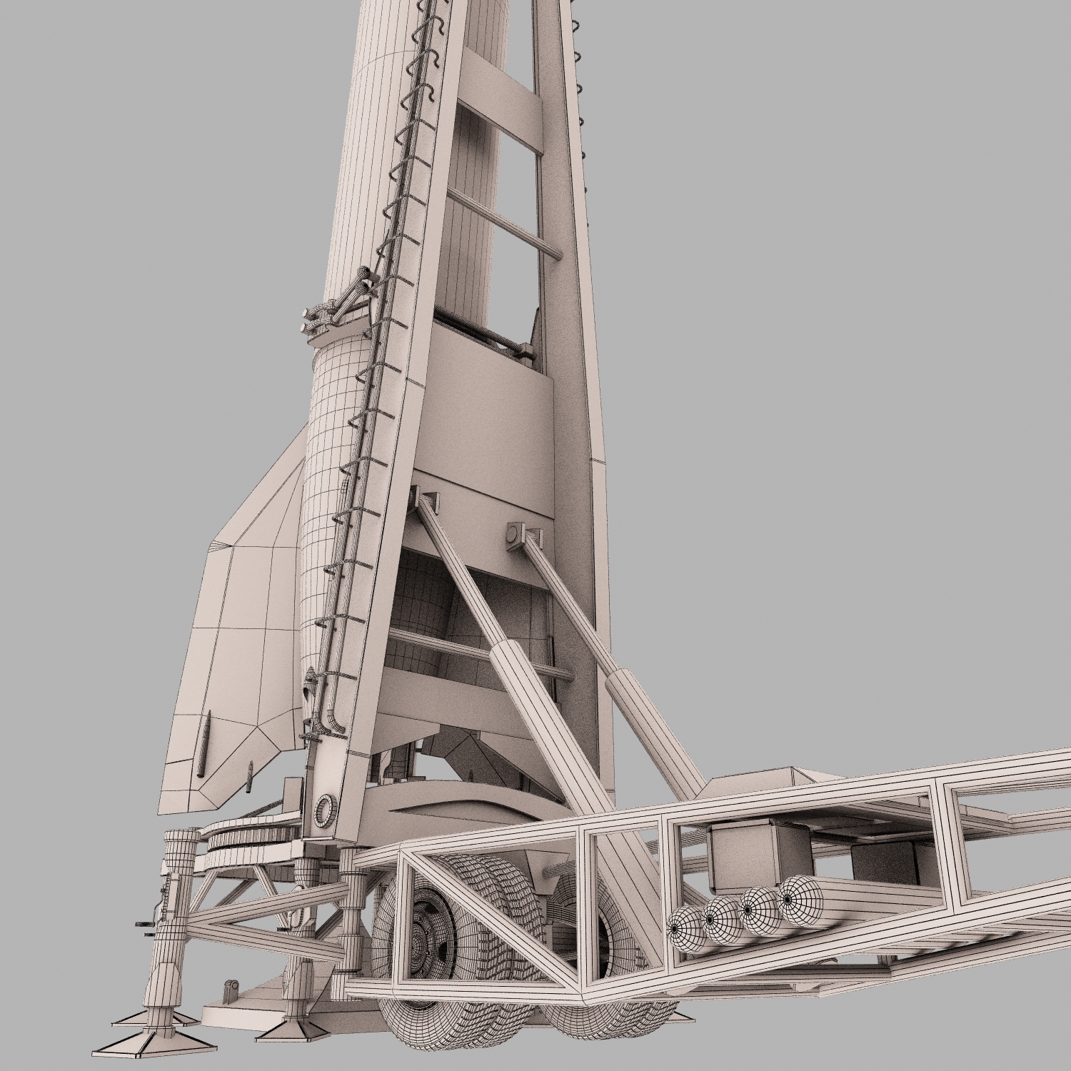 ballistic missile v-2 launcher 3d 3ds