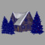 snow globe house 3d fbx