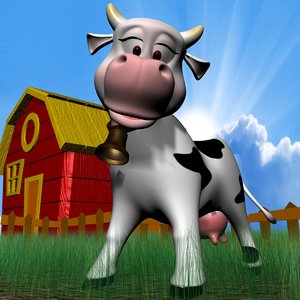 3d cute cow rigged