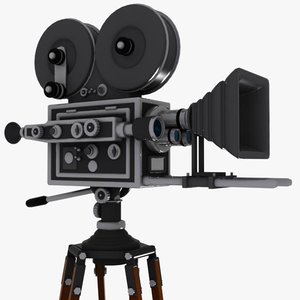 3d model vintage movie camera