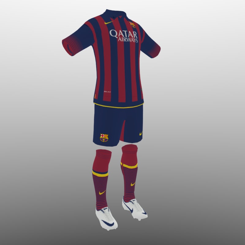 3d soccer kit clothes barcelona - shirt shorts shoes