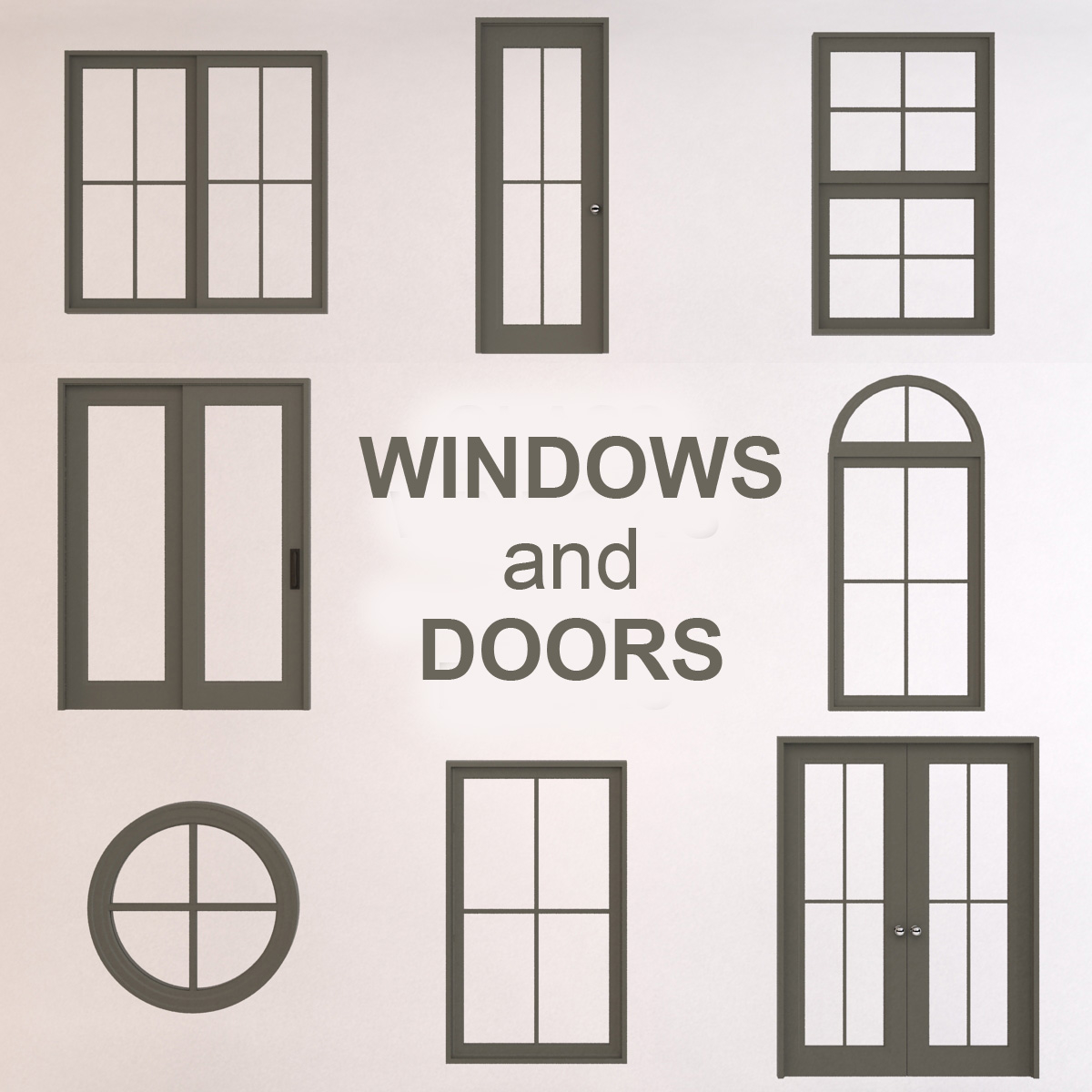 3d Glass Windows Doors Model