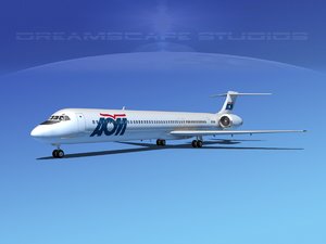 3d mcdonnell douglas md-80 airliners model