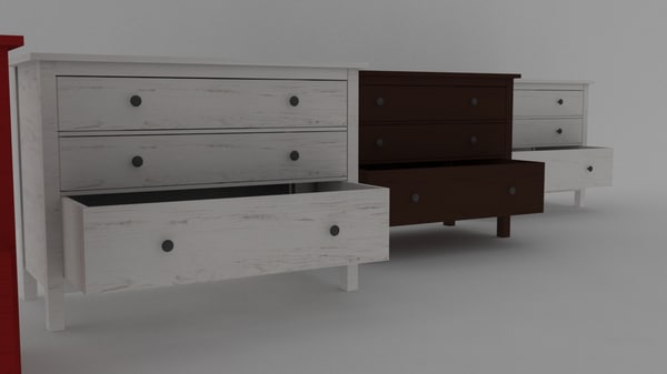 3d Model Ikea Hemnes 3 Drawer
