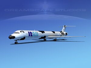 mcdonnell douglas md-80 airliners 3d model