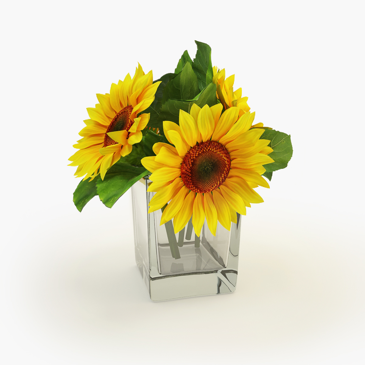 3d model sunflower vase flower
