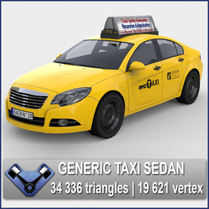 3d generic usa taxi sedan