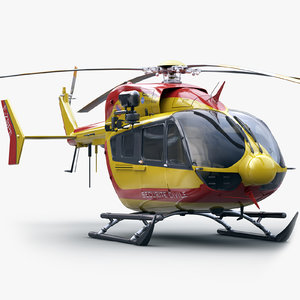 3d model of ec 145 rescue helicopter