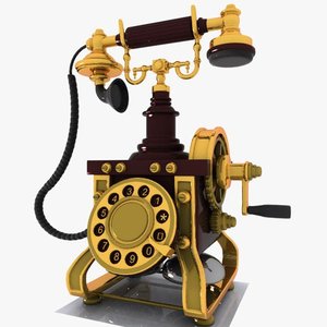 vintage telephone phone 3d x