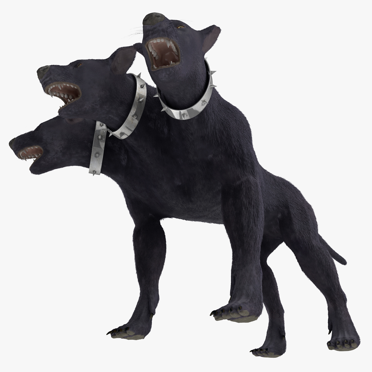 three-headed dog cerberus fur 3d max