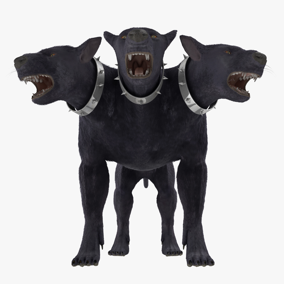 three-headed dog cerberus fur 3d max