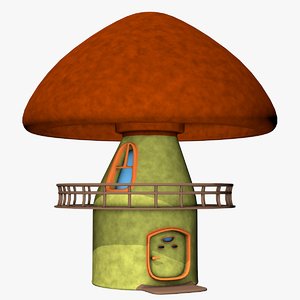 mushroom house 3d model