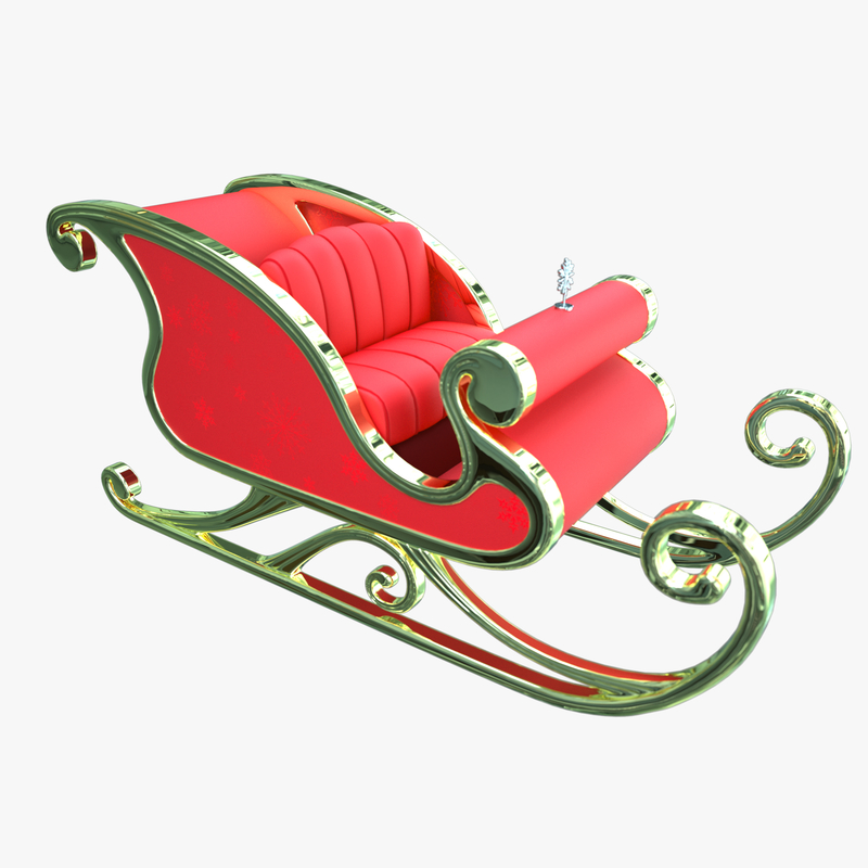 santa claus sleigh 3d x