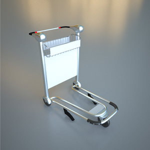 3d model luggage cart airport