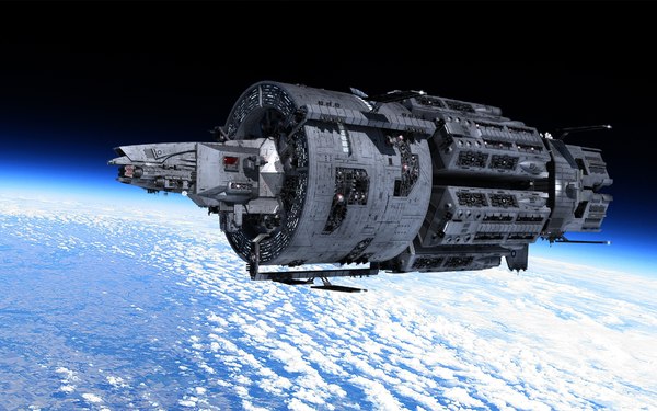 3d realistic interstellar space cruiser