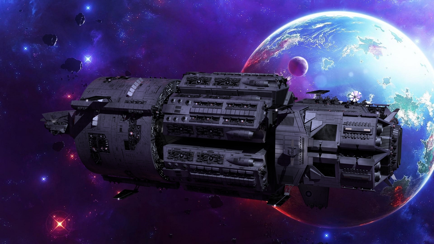 3d realistic interstellar space cruiser