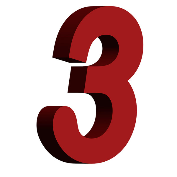 Texture PNG number red cutout