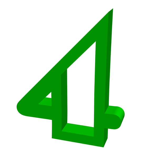 Texture PNG number green cutout