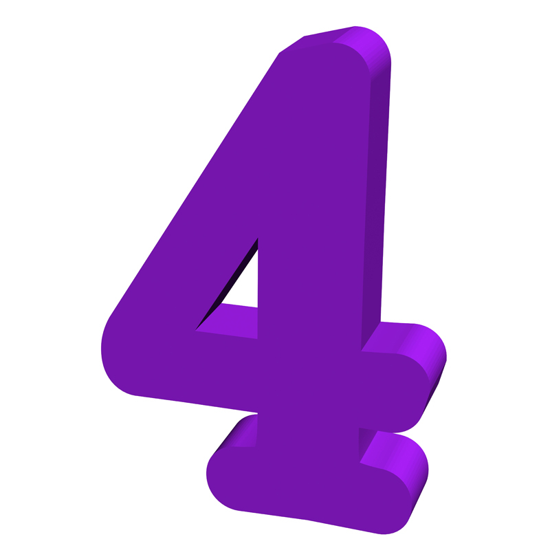 Texture PNG number purple cutout