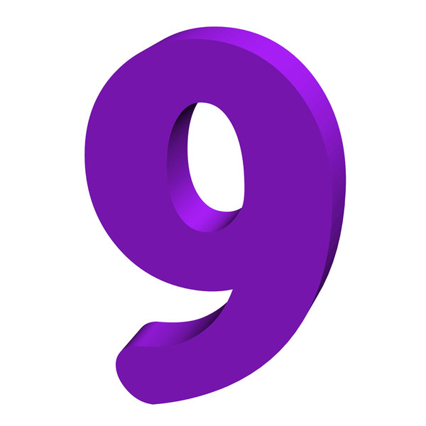 Texture PNG number purple cutout