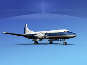 propellers convair 340 charter 3d model