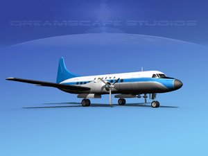 propellers convair 340 3d model