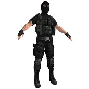 paramilitary soldier 3d model