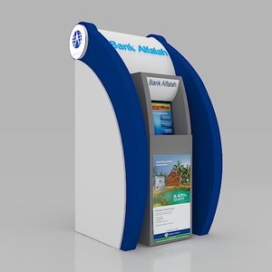 3d model bank atm kiosk design