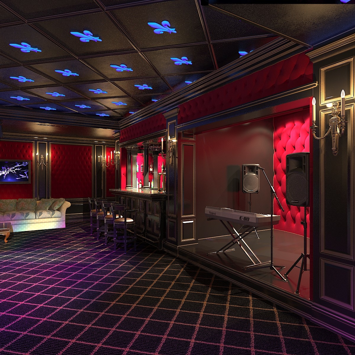 3d night club interior