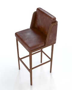 throne upholstered barstool 3d model