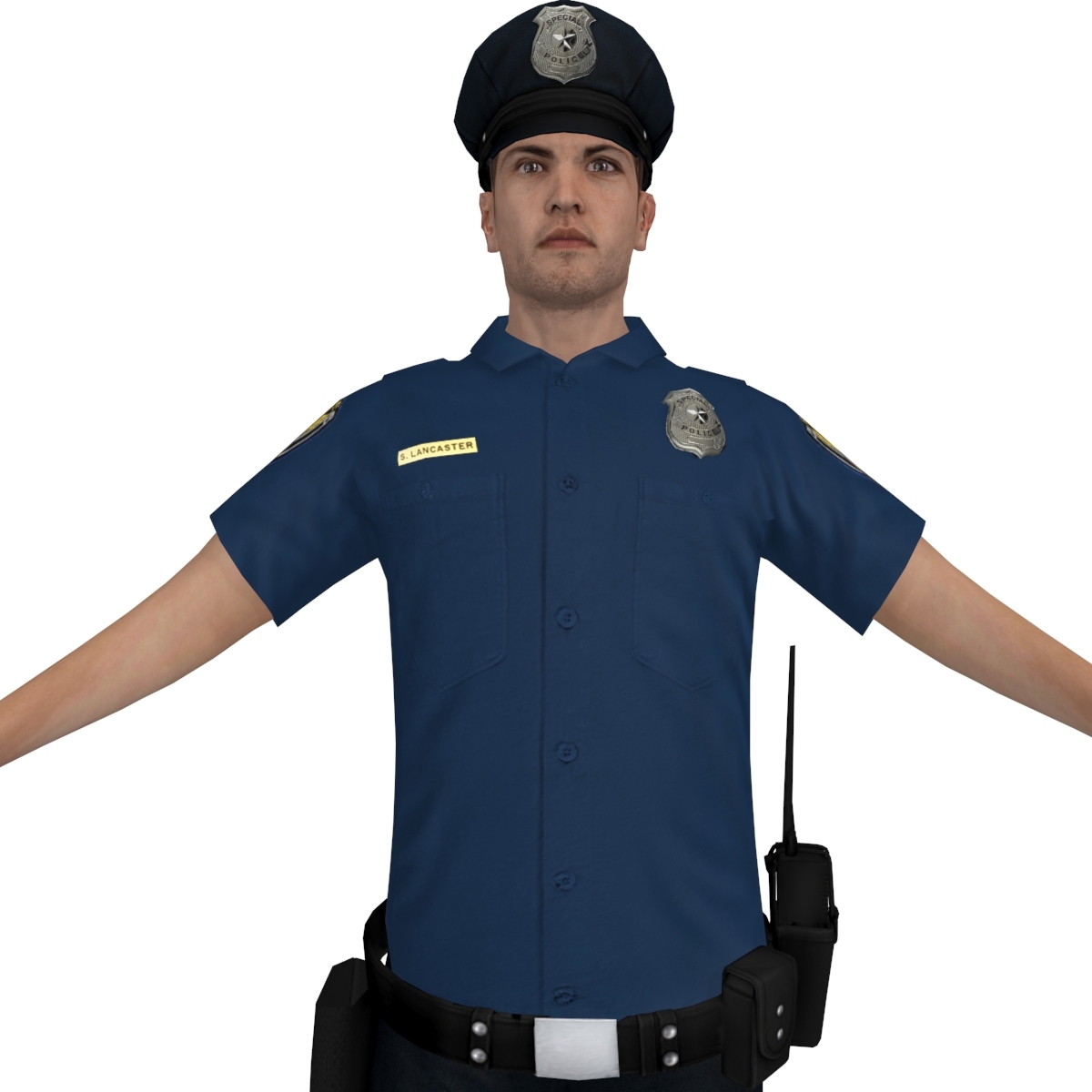 rigged police officer 6 3d model