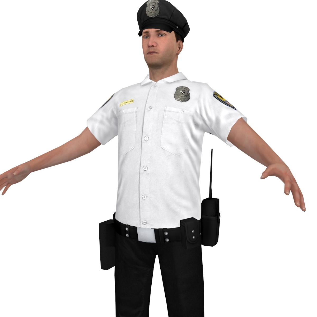 rigged police officer 3d max