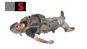 3d dead soldier model