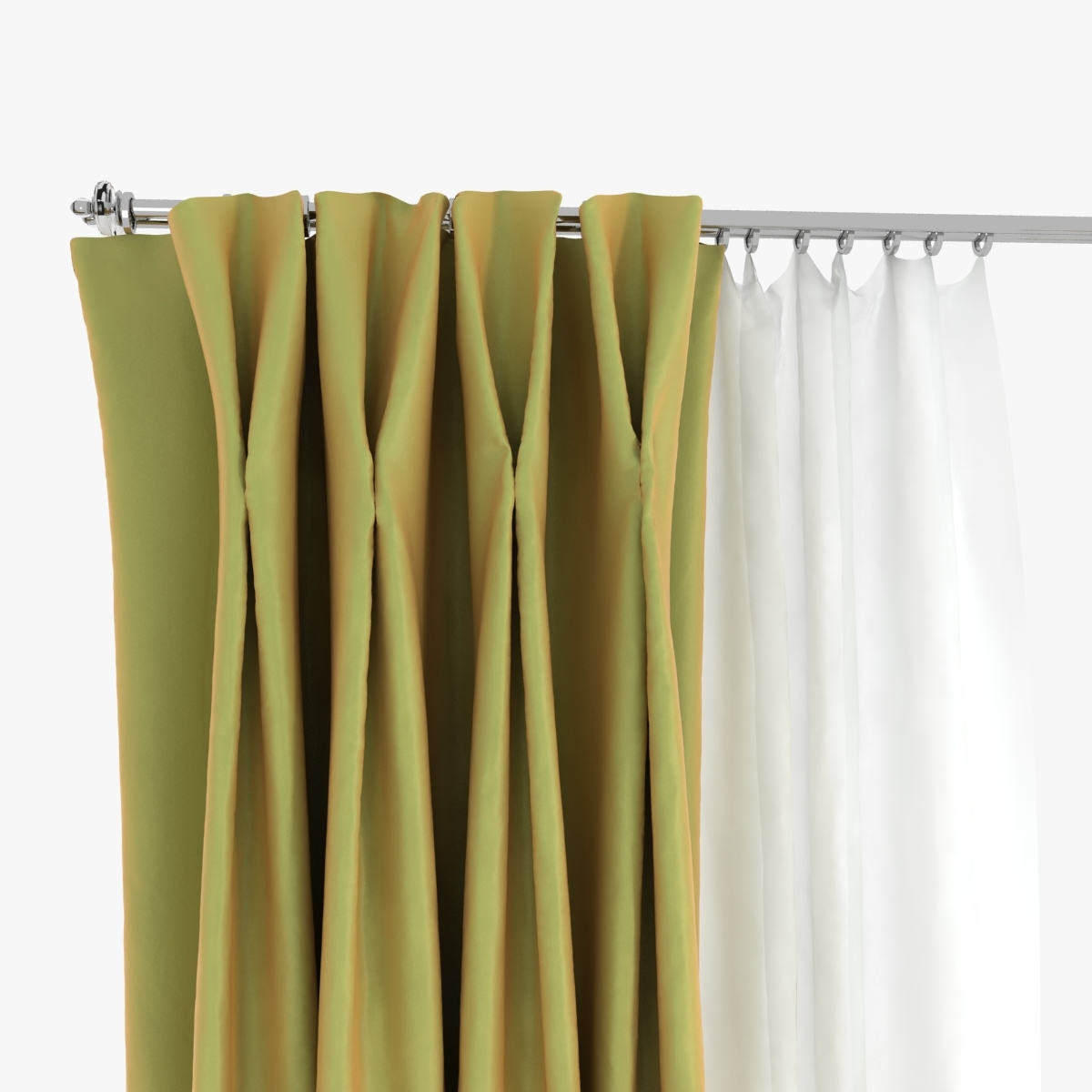 curtains double pinch pleat 3d model