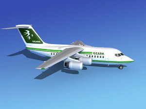 turbines bae 146 airliner 3d model