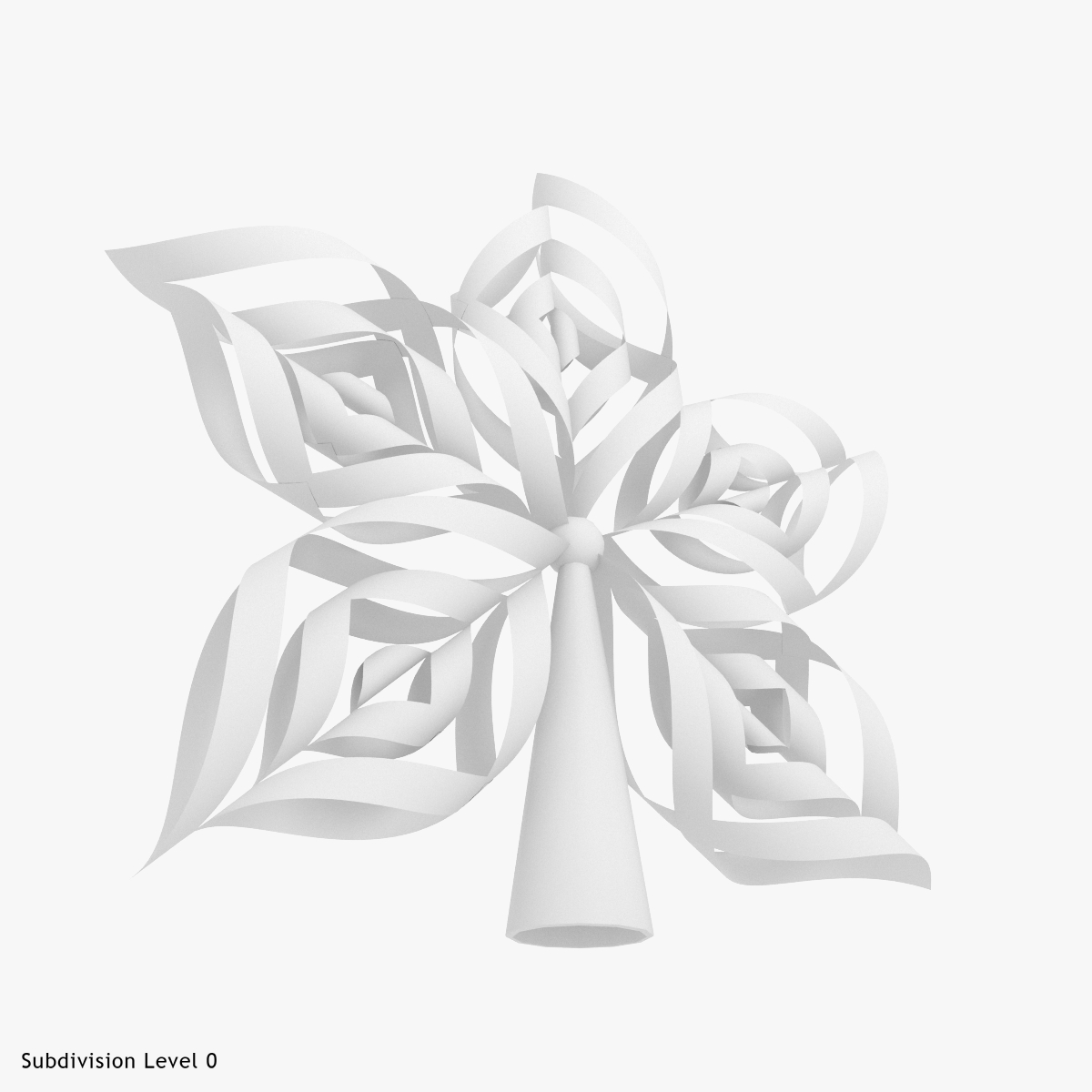 3d model origami snowflake tree topper