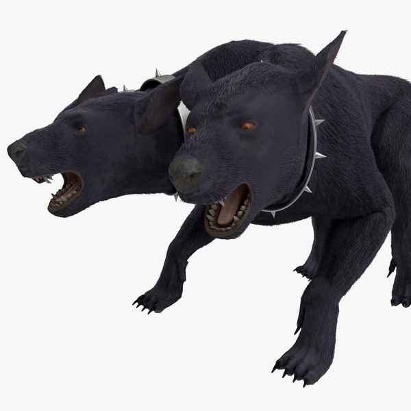 3d model three-headed dog cerberus fur