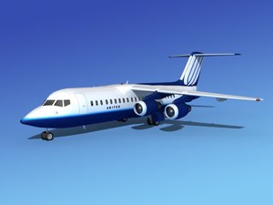 3d bae 146 united airliners model