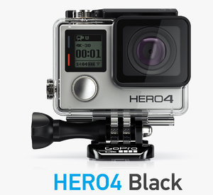 3d model camera gopro hero4 black