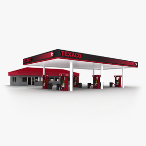 texaco gas station convenience store 3d max