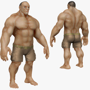 sculpt muscular man zbrush 3d obj