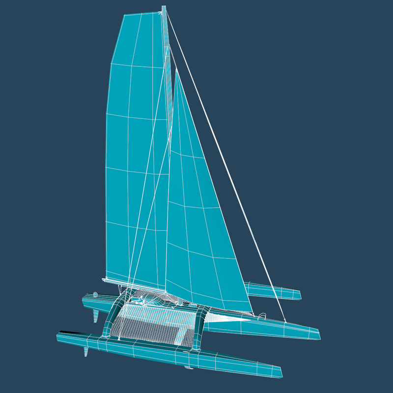 trimaran 3d model