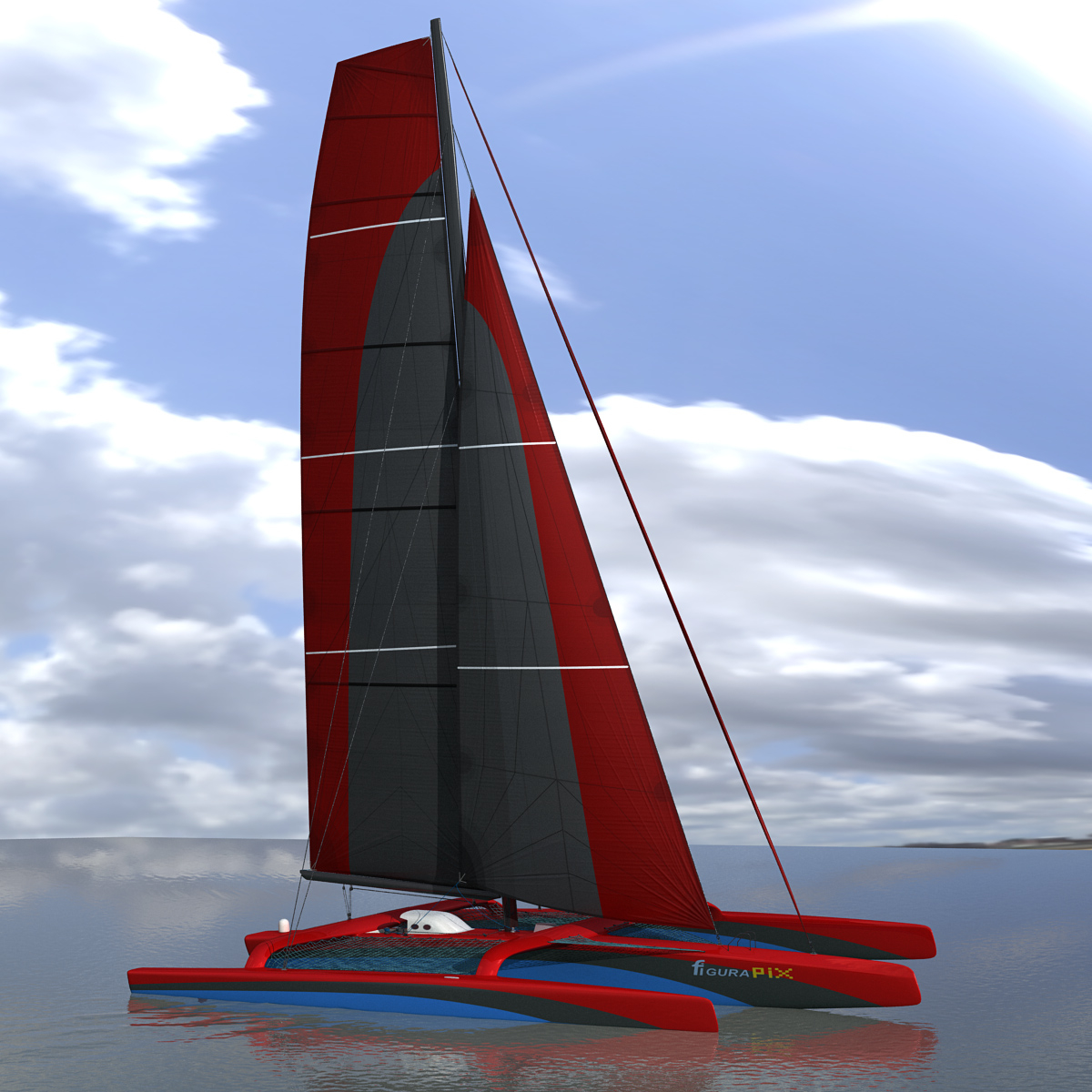 trimaran 3d model