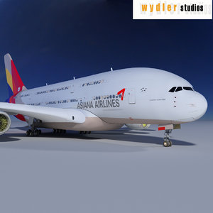 3d model a380 asiana airlines