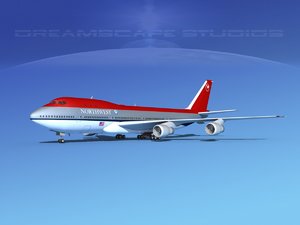 747-100 airline boeing 747 3d model